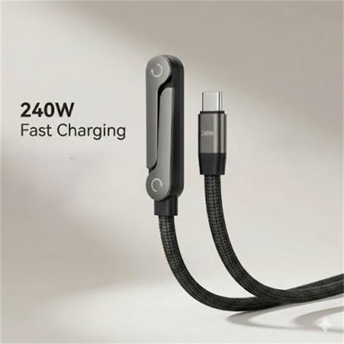The Viral 240W Type C to C Cable with 360 Degree Aluminum Stand