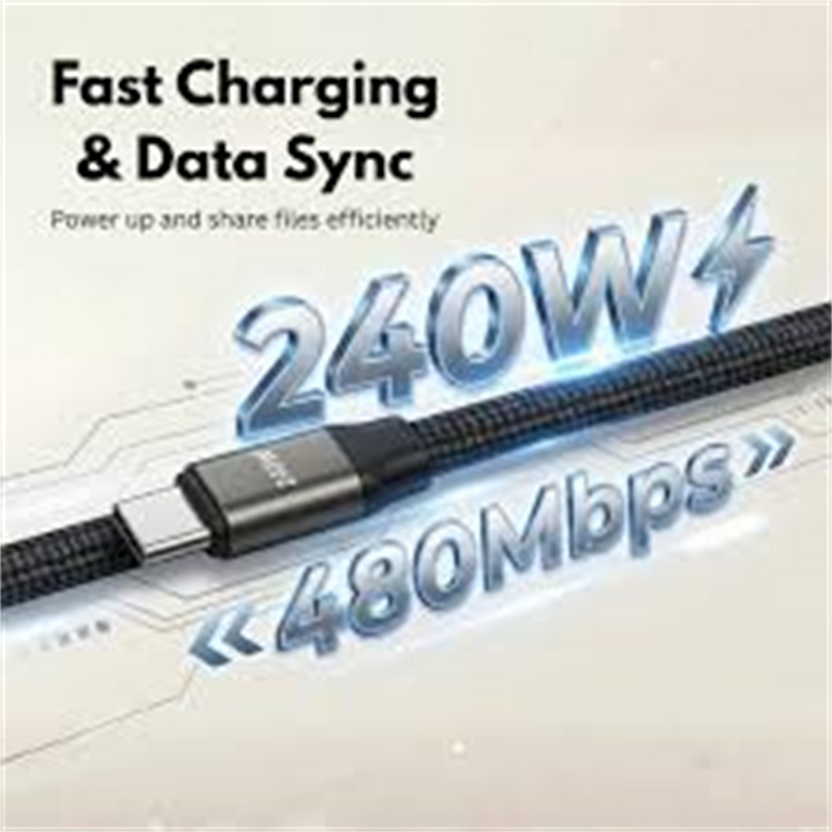 The Viral 240W Type C to C Cable with 360 Degree Aluminum Stand